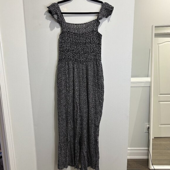 Black and White Polka Dot Romper Size Large - Picture 2 of 12